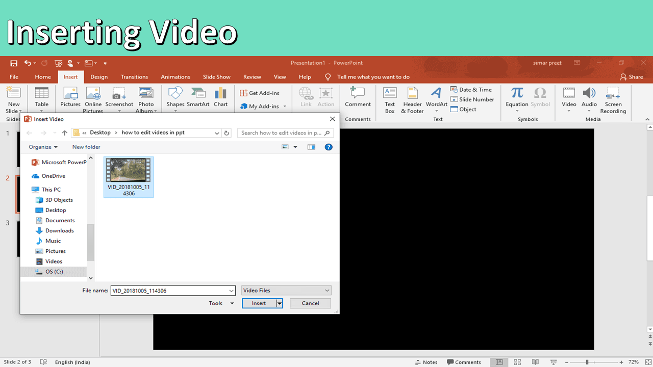 how to insert video in powerpoint.