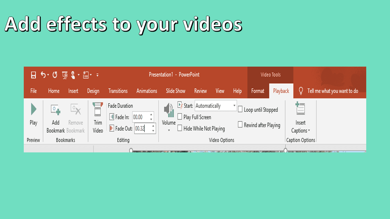 Trimming videos in powerpoint