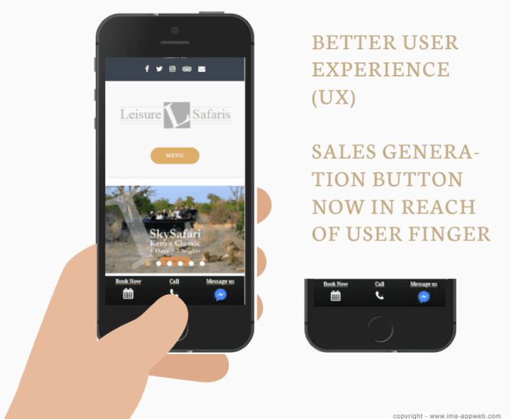 Website Design in mobile phone