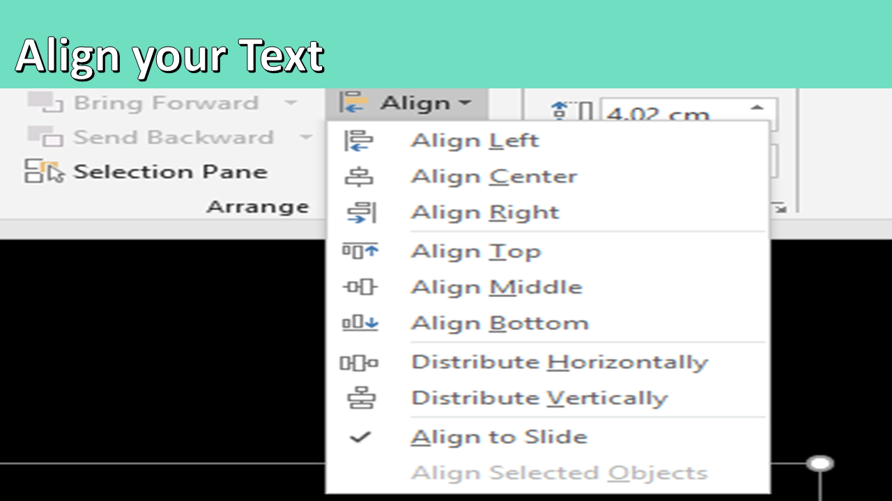 how to align your text in powerpoint 