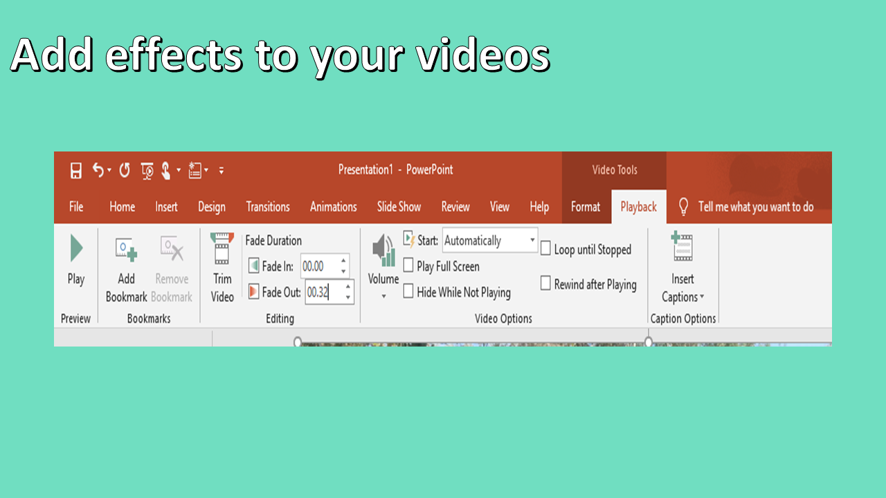 Trimming videos in powerpoint 