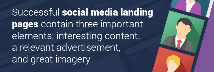 Social media landing pages